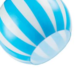 Rackhams Sky Blue and White Striped High Gloss Glass Globe Pendant Light Shade - thumbnail 5