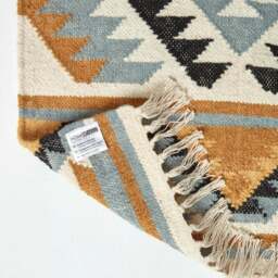 Rackhams Agra Handwoven Diamond Kilim Wool Rug - 66 x 200 cm - thumbnail 6