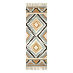 Rackhams Agra Handwoven Diamond Kilim Wool Rug - 66 x 200 cm - thumbnail 3