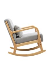 Rackhams Modern Buttoned Rocking Chair - Grey - thumbnail 4