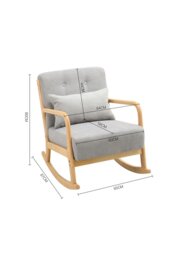 Rackhams Modern Buttoned Rocking Chair - Grey - thumbnail 6