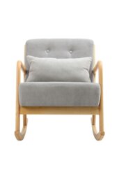 Rackhams Modern Buttoned Rocking Chair - Grey - thumbnail 3