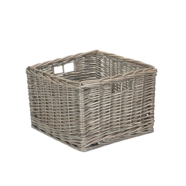 Rackhams Square Antique Wash Unlined Storage Basket - Small