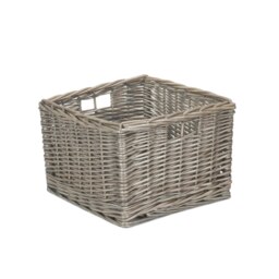 Rackhams Square Antique Wash Unlined Storage Basket - Small - thumbnail 1