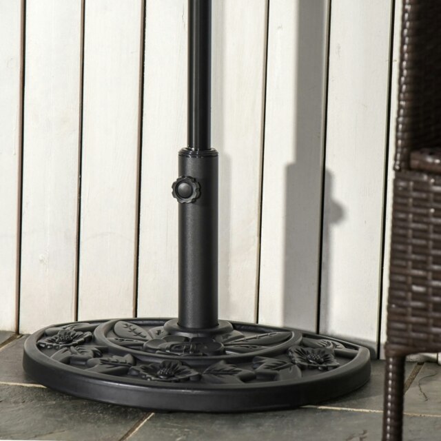 Rackhams 9kg Half Round Parasol Base Heavy Duty Weighted Umbrella Holder Stand - image 1