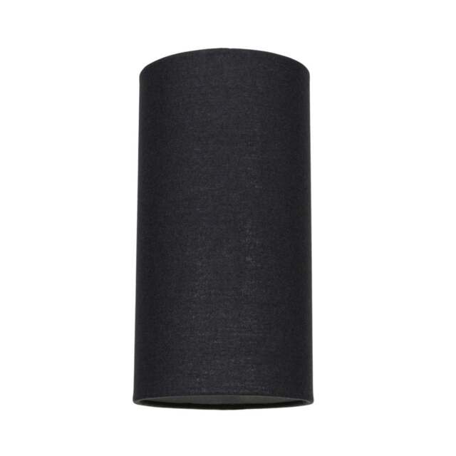 Rackhams Contemporary and Stylish Jet Black Linen Fabric Tall Cylindrical 25cm Lamp Shade - image 1