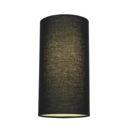 Rackhams Contemporary and Stylish Jet Black Linen Fabric Tall Cylindrical 25cm Lamp Shade - thumbnail 2