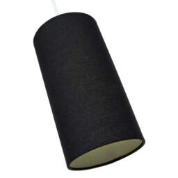 Rackhams Contemporary and Stylish Jet Black Linen Fabric Tall Cylindrical 25cm Lamp Shade - thumbnail 4
