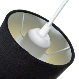 Rackhams Contemporary and Stylish Jet Black Linen Fabric Tall Cylindrical 25cm Lamp Shade - thumbnail 3