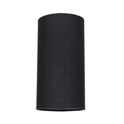 Rackhams Contemporary and Stylish Jet Black Linen Fabric Tall Cylindrical 25cm Lamp Shade - thumbnail 1