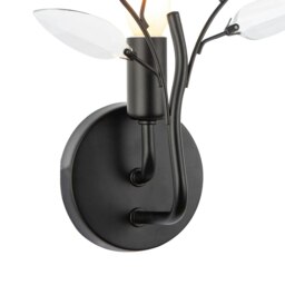 Rackhams Modern Birch Matte Black Wall Lighting Fixture with Transparent Acrylic Leaves - thumbnail 3
