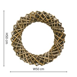 Rackhams Rattan Wreath - Natural - 40cm - thumbnail 6