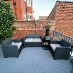 Rackhams 1.4m Tall Outdoor Garden Patio Chiminea Log Burner Fire Pit with Log Store & Cover - Log Burner Fire Pit - thumbnail 3