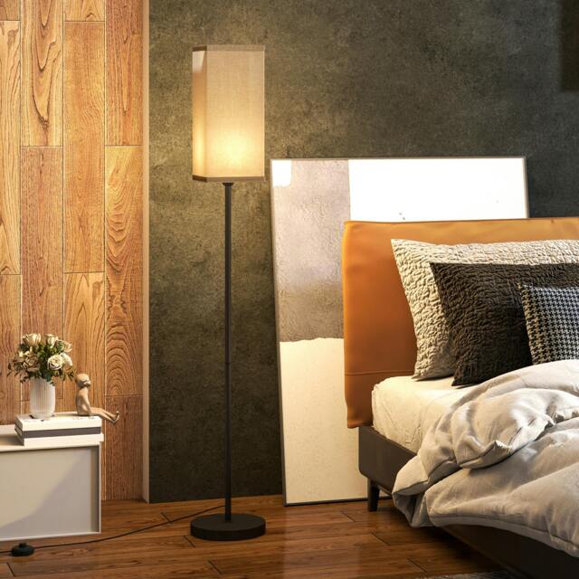 Rackhams Standing Floor Lamp with Linen Shade for Living Room - image 1