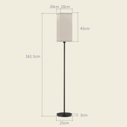 Rackhams Standing Floor Lamp with Linen Shade for Living Room - thumbnail 3