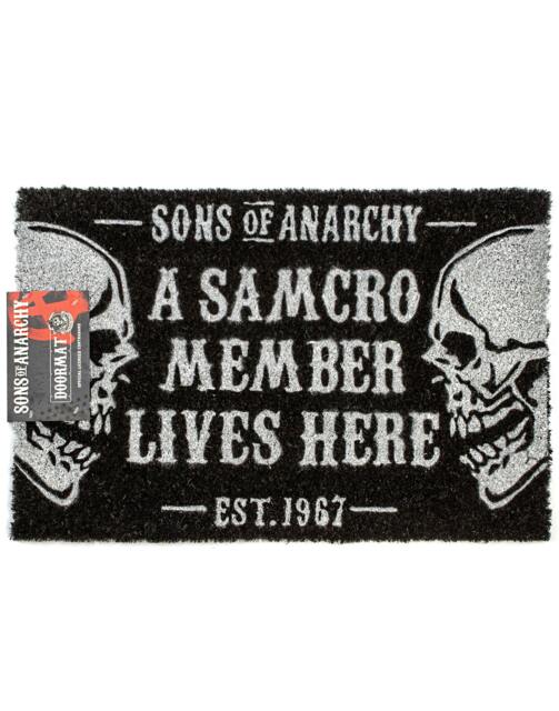 Rackhams Sons of Anarchy Unisex Black Skull Graphic With Samcro Text Coir Door Mat (One Size) - image 1