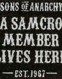Rackhams Sons of Anarchy Unisex Black Skull Graphic With Samcro Text Coir Door Mat (One Size) - thumbnail 2