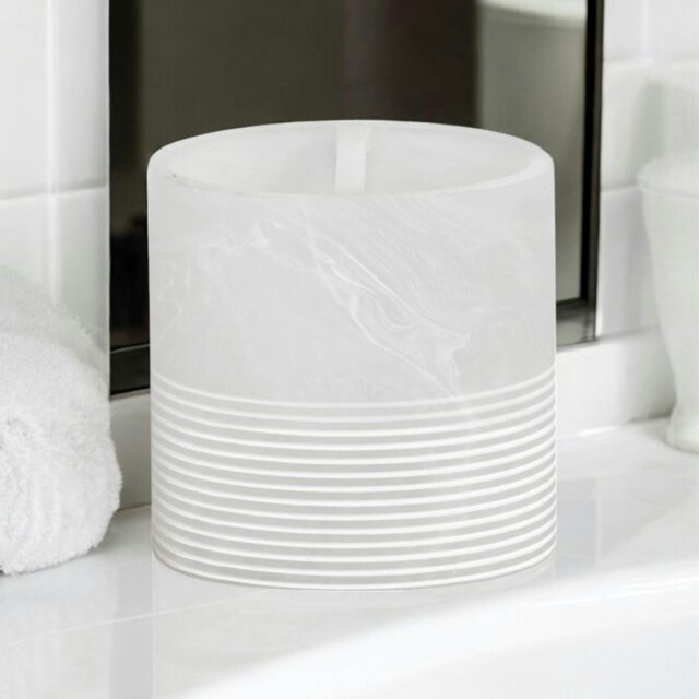 Rackhams Bianco Frost Onyx White Striped Toothbrush Holder - image 1