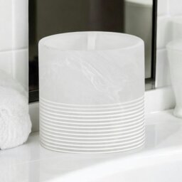 Rackhams Bianco Frost Onyx White Striped Toothbrush Holder