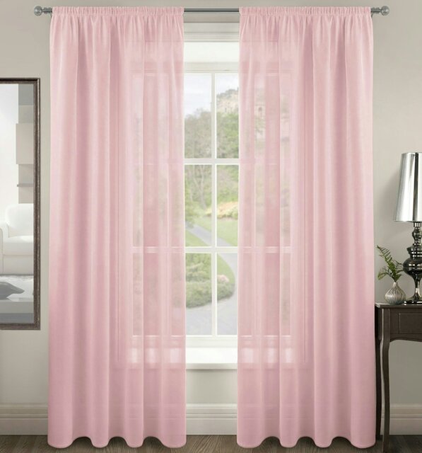 Rackhams Riva Slot Top Voile Panel - 150cm x 182cm - Pink