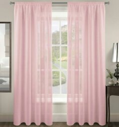 Rackhams Riva Slot Top Voile Panel - 150cm x 182cm - Pink - thumbnail 1