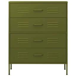 Rackhams Chest of Drawers Olive Green 80x35x101.5 cm Steel - thumbnail 3