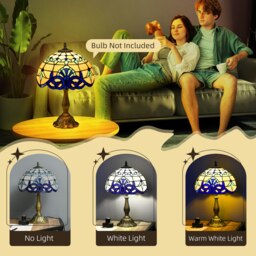 Rackhams Stained Glass Table Lamp, for Bedroom Bedside - thumbnail 5