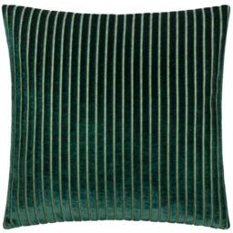 Rackhams Savoy Velvet Stripe Cushion Cover - Emerald - 50cm x 50cm - Emerald - 100% Polyester