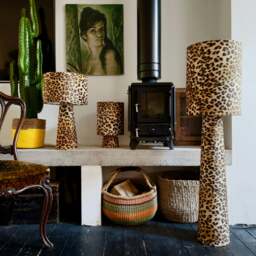 Rackhams Handmade Velvet Portable lamps in Luxe Leopard - Maxi - 112cm Height - Rechargeable LED Bulb - thumbnail 3