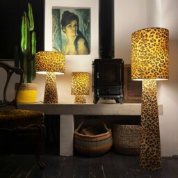 Rackhams Handmade Velvet Portable lamps in Luxe Leopard - Maxi - 112cm Height - Rechargeable LED Bulb - thumbnail 4