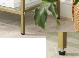 Rackhams 3-Tier Console Table with Tempered Glass Display Shelf - thumbnail 6