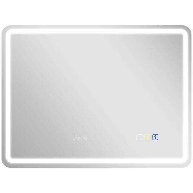 Rackhams 80 x 60 cm Bluetooth Bathroom Mirror - Silver-Tone