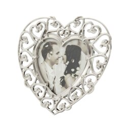 Rackhams Heart Themed 4x4 Silver Picture Frame with Small Diamante Crystals - thumbnail 2