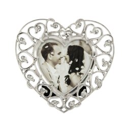 Rackhams Heart Themed 4x4 Silver Picture Frame with Small Diamante Crystals - thumbnail 3