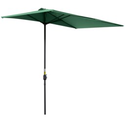 Rackhams Balcony Half Parasol Semi Round Umbrella Patio Crank Handle (2.3 m, Beige)- NO BASE INCLUDED - thumbnail 6