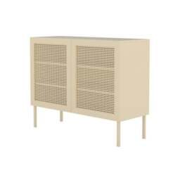 Rackhams Gummy Cane Shoe Storage, Natural Rattan & Oak - White - thumbnail 2
