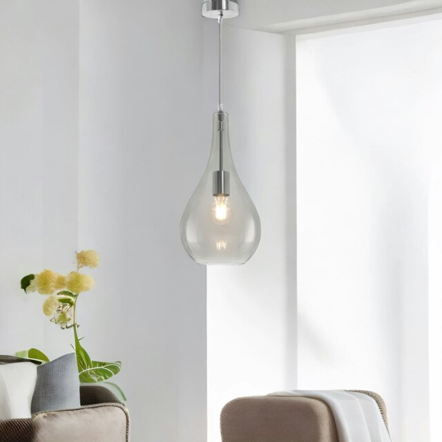 Rackhams Teardrop Smoked Light Shade Ceiling Pendant Grey - image 1