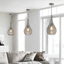 Rackhams Teardrop Smoked Light Shade Ceiling Pendant Grey - thumbnail 6