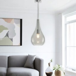 Rackhams Teardrop Smoked Light Shade Ceiling Pendant Grey - thumbnail 4