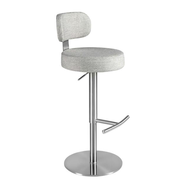 Rackhams Swivel Stool in Light Grey Marbled Fabric 4230 - image 1