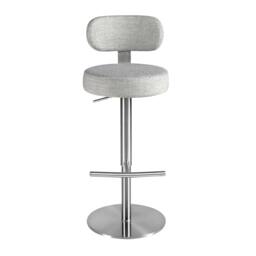 Rackhams Swivel Stool in Light Grey Marbled Fabric 4230 - thumbnail 2