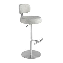 Rackhams Swivel Stool in Light Grey Marbled Fabric 4230