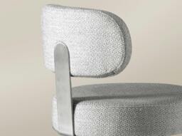 Rackhams Swivel Stool in Light Grey Marbled Fabric 4230 - thumbnail 5