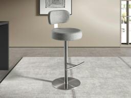 Rackhams Swivel Stool in Light Grey Marbled Fabric 4230 - thumbnail 3