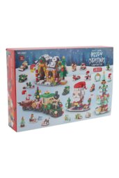 Rackhams 24 Pack Christmas Advent Calendar Building Set Christmas Santa Claus Train Bricks Toys, Gifts for Kids - Red - thumbnail 3