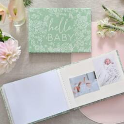 Rackhams 'Hello Baby' Fabric Baby Photo Album - Card/Fabric/Paper - H15 x W21 x D2.2cm, 0.4 kg - thumbnail 1