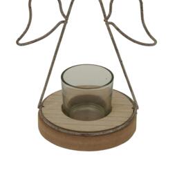 Rackhams Outline Angel Tealight Holder - Brown/Silver - Brown/Silver - 19cm x 9cm x 13cm - 100% Mixed - thumbnail 3