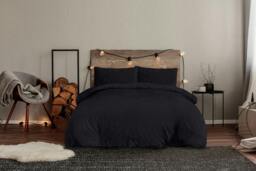 Rackhams Luxury Super Soft & Reversible Waffle Teddy Fleece Duvet Set- Black - Super King