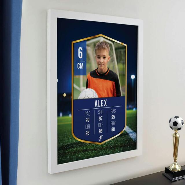 Rackhams Personalised Photo Upload Framed Football Print - Black - image 1
