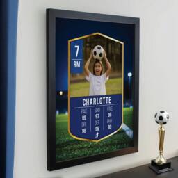 Rackhams Personalised Photo Upload Framed Football Print - Black - thumbnail 4